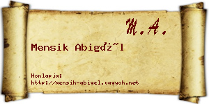 Mensik Abigél névjegykártya